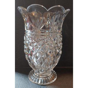 Bohemia Czech Republic Cut 24% Lead Crystal Vase 8" Pineapple Shape